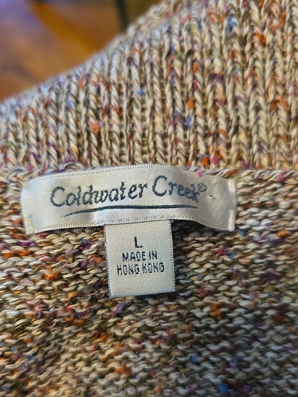 Coldwater Creek Men’s Tan Speckled Crewneck Sweater